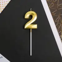 Свеча для торта, цифра &laquo;2&raquo;, 11.5&times;2.3 см