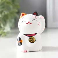 Сувенир керамика "Котик Манэки-нэко пятнистый" 5,3х7,3х6 см