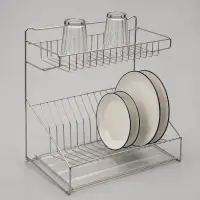 Сушилка для посуды с поддоном, 38.5&times;38.5&times;24 см, хром