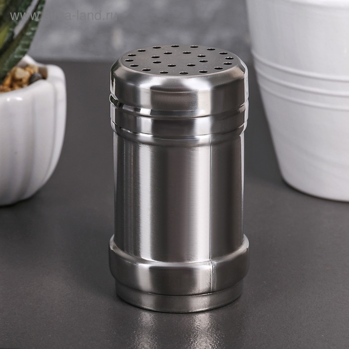 Солонка из нержавеющей стали «Металлик Сито», 120 мл, 4×8 см, цвет серебряный Солонка из нержавеющей стали «Металлик Сито», 120 мл, 4×8 см, цвет серебряный