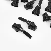 Бегунок для молнии &laquo;Трактор&raquo;, №8, 10 шт., чёрный