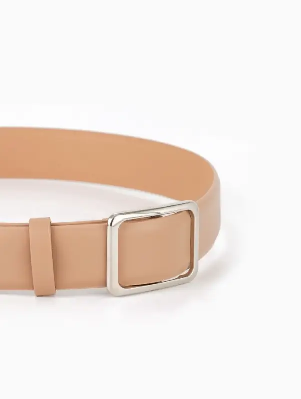 Ремень женский, 3.5&times;110 см, пряжка матовая, затяжка, бежевый