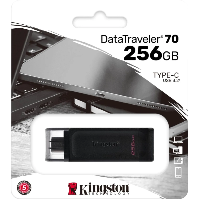 Флеш-память Kingston DataTraveler 70, 256 Гб, OTG USB Type-C
