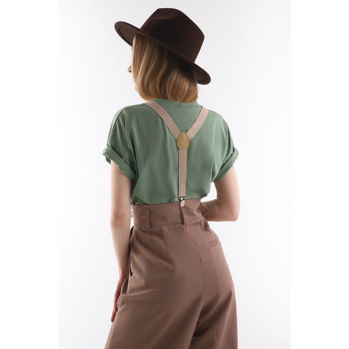 Подтяжки взрослые, ширина 2.5 см, цвет бежевый Подтяжки взрослые, ширина 2.5 см, цвет бежевый