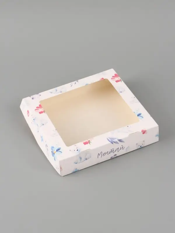 Коробка подарочная с окном &laquo;Мечтай&raquo;, 20&times;20&times;4 см, самосборная