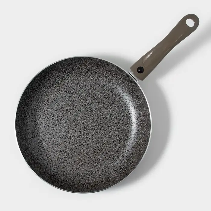 Сковорода Onyx, d=28 см, съёмная ручка, стеклянная крышка, антипригарное покрытие, алюминий, серая