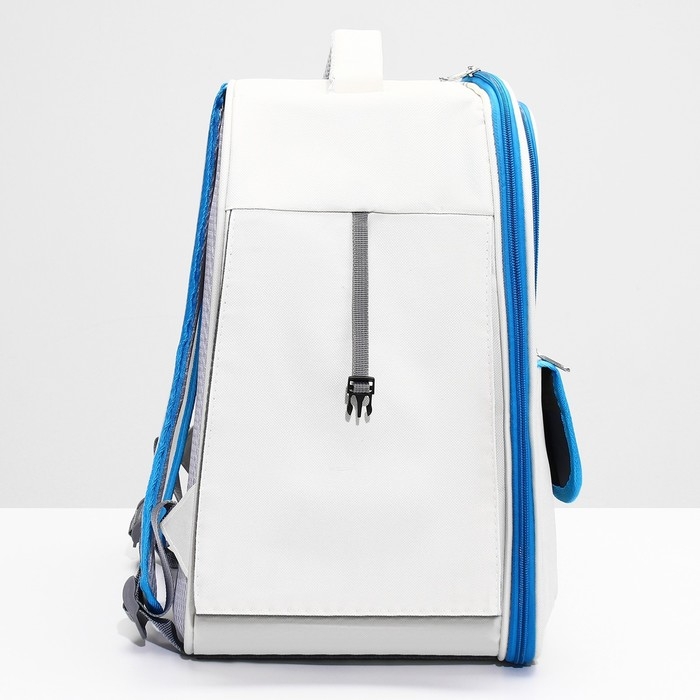 Рюкзак-переноска для кошек и собак, 30 х 40 х 25 см, белый/голубой Рюкзак-переноска для кошек и собак, 30 х 40 х 25 см, белый/голубой