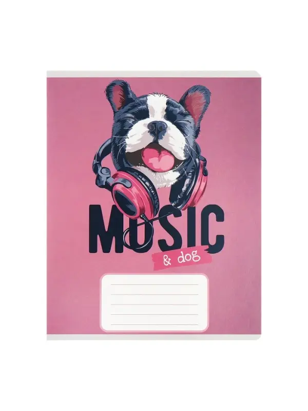 Комплект тетрадей из 10 штук, 12 листов в узкую линию Calligrata "Собачий стиль", обложка мелованный картон, ВД-лак, блок офсет, 5 видов по 2 штуки