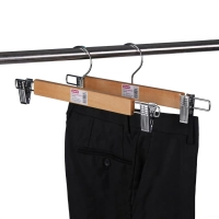 Вешалка-плечики WW_ LH040/TS2010 дерев,плос,юб/бр,клипс,р400 мм нат