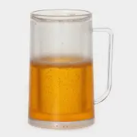 Пивная кружка, 380 мл, охлаждающая, пластик, прозрачная