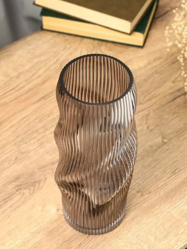 Ваза стекло настольная  Ваза стекло настольная "Венди" 29х12х10 см, серый