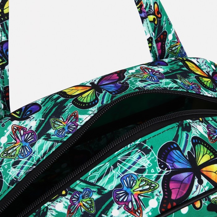 Сумка дорожная женская на молнии, наружный карман, цвет зелёный Сумка дорожная женская на молнии, наружный карман, цвет зелёный