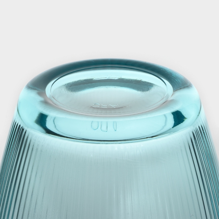 Стакан низкий стеклянный «Концепто Страйпи», 250 мл, цвет бирюзовый Стакан низкий стеклянный «Концепто Страйпи», 250 мл, цвет бирюзовый