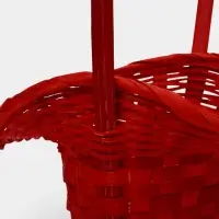Корзина плетеная 21 х 18 х 14 см, ручка h=15 см, красный "шляпа"