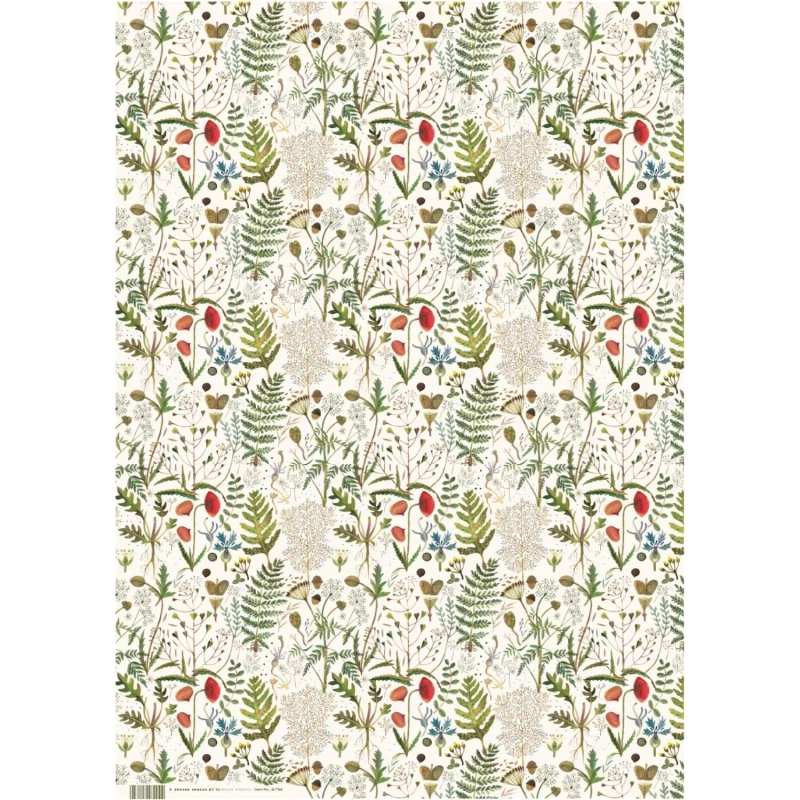 Бумага упаковочная FLORA.ЛУГОВЫЕ ТРАВЫ, 50 х 70 см (4 листа) 2-794/01