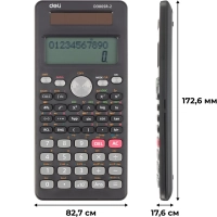 Калькулятор научный Deli ED300SR-2,10+2р,300ф,2ст,172,6х82,7,дв пит,т.сер