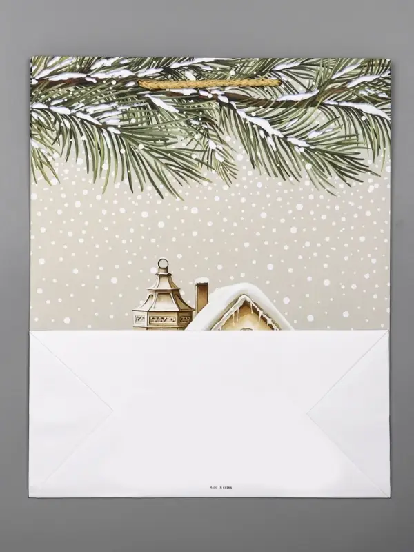 Пакет подарочный новогодний ламинированный, «Новогодний домик» , 26×12×32 см Пакет подарочный новогодний ламинированный, «Новогодний домик» , 26×12×32 см