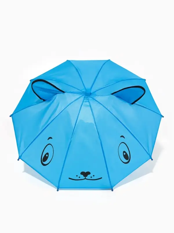 Зонт детский механический &laquo;Животные&raquo;, r &mdash; 24 см, с ушками, цвет МИКС