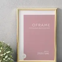 Фоторамка для фото 21х29,7 см (А4) "Oframe", пластик, золото, (пластиковый экран)