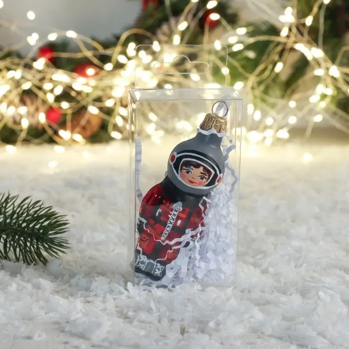 Ёлочная игрушка "Космонавт-01" h- 9 см, микс
