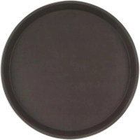 Поднос прорезин.кругл.16'' 40см корич., кт03