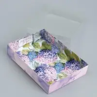 Кондитерская упаковка, коробка для макарун с пластиковой крышкой, &laquo;Подарок для тебя&raquo;, 18 х 12 х 3.5 см