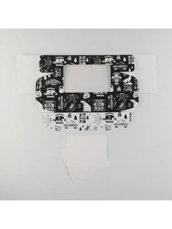 Коробка для эклеров, кондитерская упаковка, 5 вкладышей, MAN PATTERN, 25.2&times;15&times;7 см