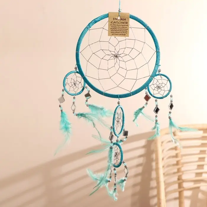 Ловец снов Ловец снов "Пять колец" бирюзовый 25х0,5х50 см