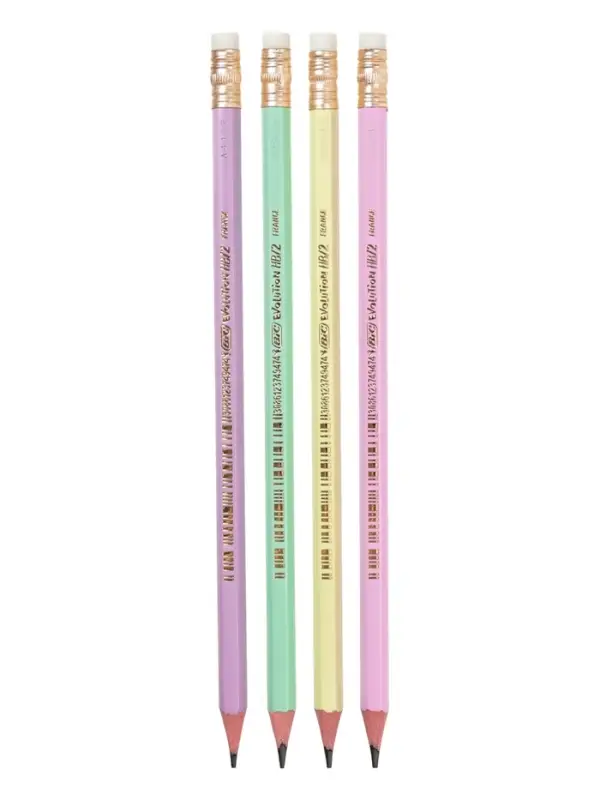 Карандаш чернографитный BIC HB Evolution &laquo;Пастель&raquo;, пластиковый, с ластиком