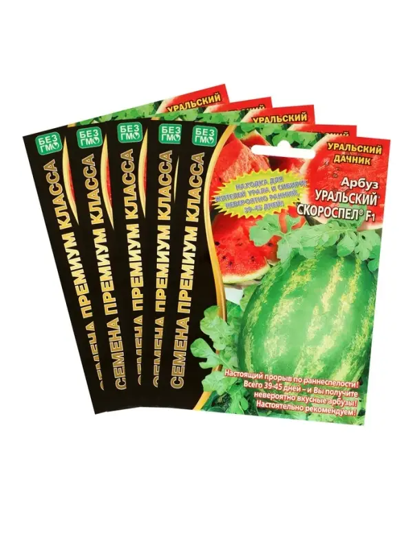 Семена Арбуз &laquo;Уральский Скороспел&raquo;, F1, набор 5 шт., &laquo;Уральский дачник&raquo;