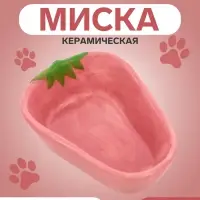 Миска для грызунов &laquo;Клубника&raquo;, 10&times;11&times;4 см, керамика