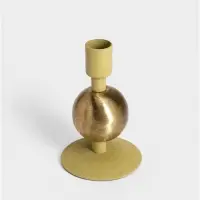 Подсвечник на 1 свечу текстурный &laquo;Олива&raquo;, с 1 сферой, 7.5&times;7.5&times;11.5 см