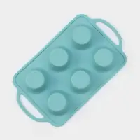 Форма для выпечки &laquo;Фигуры. Круг&raquo;, 32.5&times;18.5&times;4 см, 6 ячеек, (7&times;7&times;4 см), бирюзовая