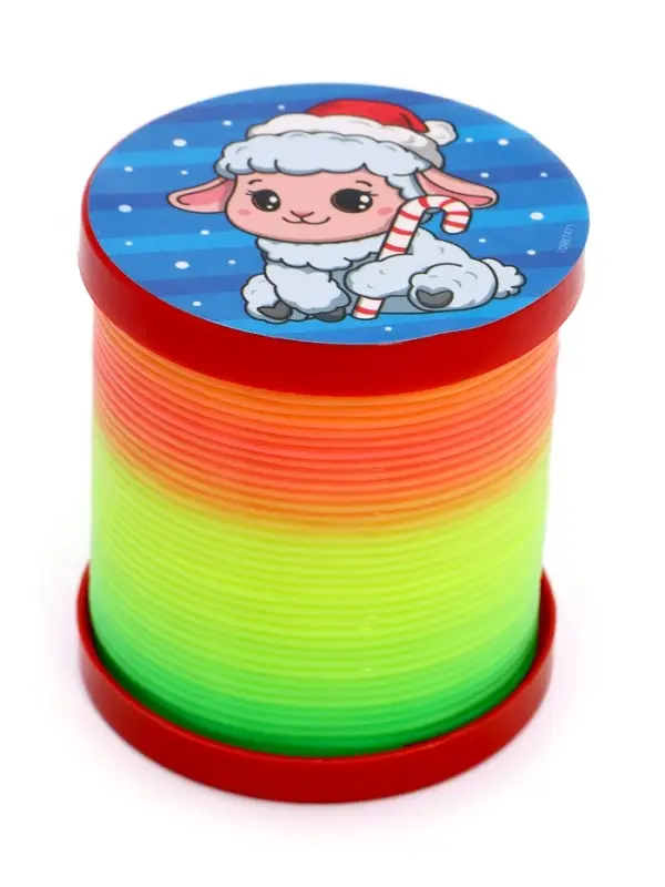 Funny toys Пружинка радуга "Веселая овечка", инфо, цвета МИКС, d.-5см