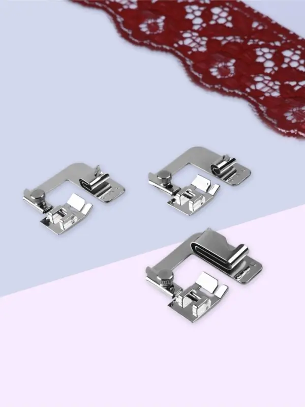 Набор лапок для швейной машины, подрубочные, 6/9/25 мм, для двойной подгибки, 3 шт.