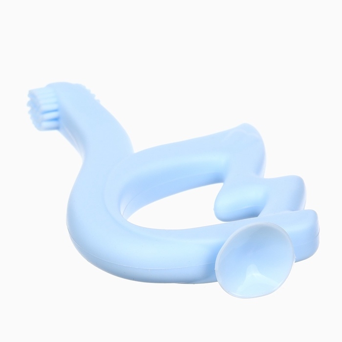 Прорезыватель силиконовый для зубов Крошка Я «Лебедь», щеточка, на присоске, голубой Прорезыватель силиконовый для зубов Крошка Я «Лебедь», щеточка, на присоске, голубой