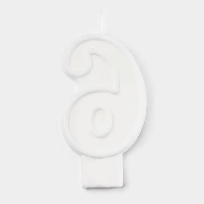 Свеча цифра для торта &laquo;6&raquo;, 3,7 х 7,2 см