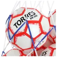 Сетка для переноски мячей ONLYTOP, на 10 мячей, нить 6 мм, 1.2 м, бело-синяя