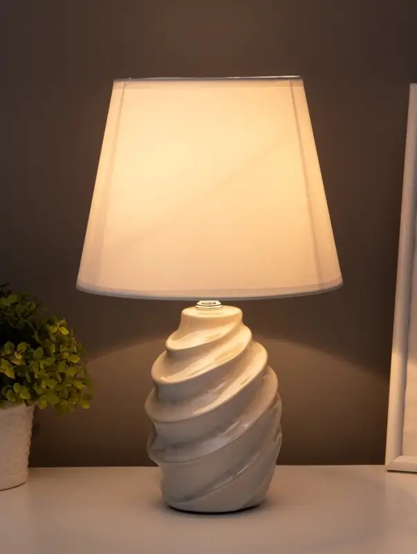 Лампа настольная E27 40Вт "Ракушка" беж перламутр 20х20х32 см