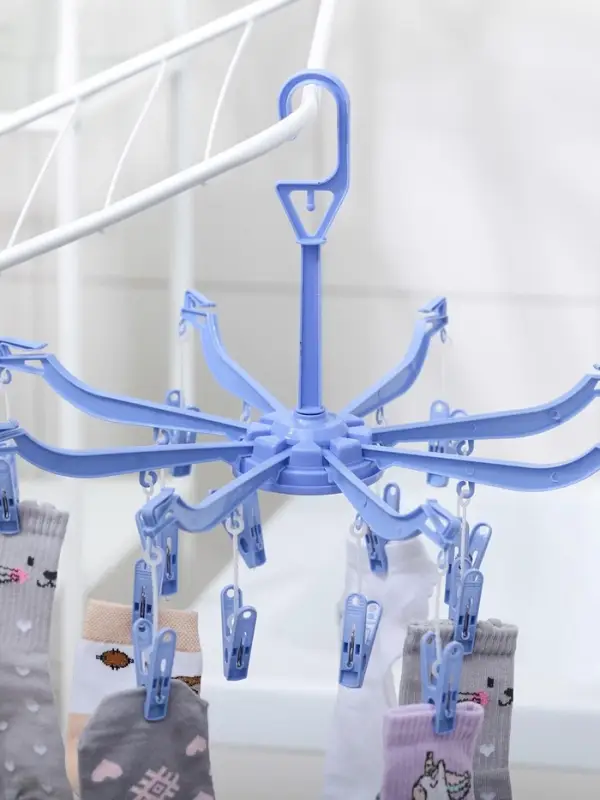 Сушилка для белья подвесная Доляна, 41&times;41 см, 16 прищепок, синяя