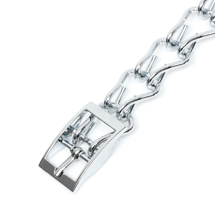 Ошейник металлический с вставкой из экокожи, 60 см х 3 мм Ошейник металлический с вставкой из экокожи, 60 см х 3 мм