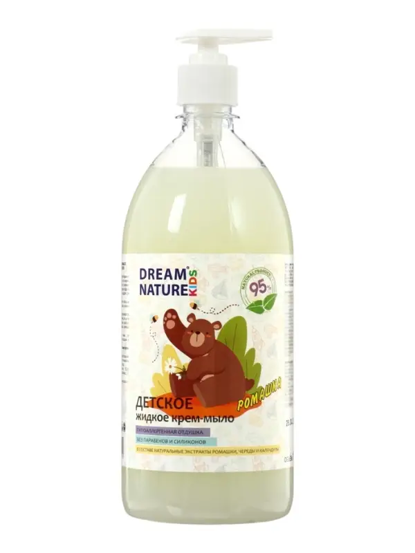 Жидкое крем-мыло, ромашка, череда и календула, DREAM NATURE KIDS, 1 л