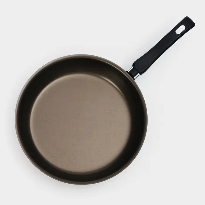 Сковорода &laquo;Классика атлас&raquo;, d=26 см, стеклянная крышка, пластиковая ручка, антипригарное покрытие, алюминий, коричневая