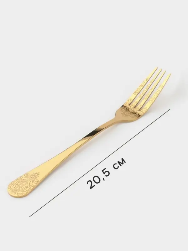 Вилки столовые Доляна &laquo;Эмили&raquo;, длина 20.5 см, 6 шт., нержавеющая сталь, золотистые