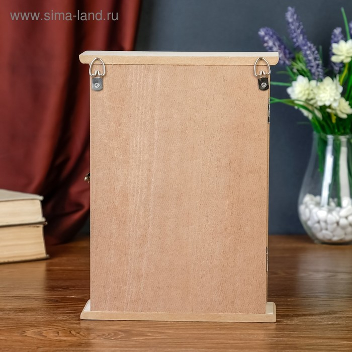 Ключница дерево 5 крючков Ключница дерево 5 крючков "Ключи и клетка" 26х19х6 см