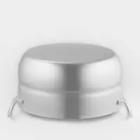 Кастрюля, 6 л, d=26.5 см, с крышкой, штампованный алюминий, серебристая