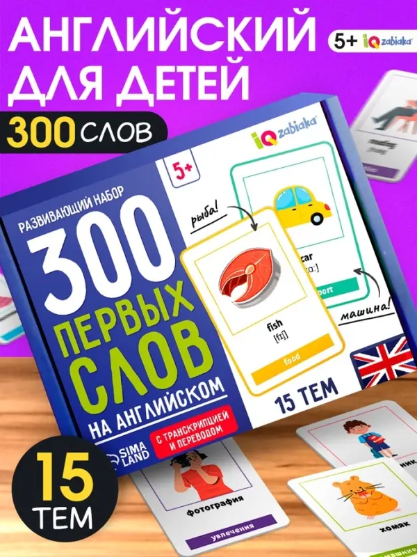 Развивающий набор &laquo;300 первых слов на английском&raquo;, 300 карт, 5+