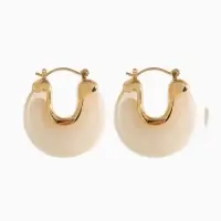 Серьги большие &laquo;Стиль. Подкова&raquo;, акрил, белые в золоте