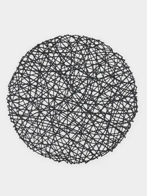 Салфетки сервировочные на стол Доляна &laquo;Паутинка&raquo;, d=38 см, 4 шт., чёрные