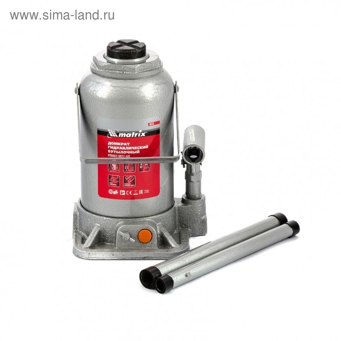 Домкрат гидравлический MATRIX 50778, бутылочный, 20 т, высота подъема 244-449 мм Домкрат гидравлический MATRIX 50778, бутылочный, 20 т, высота подъема 244-449 мм